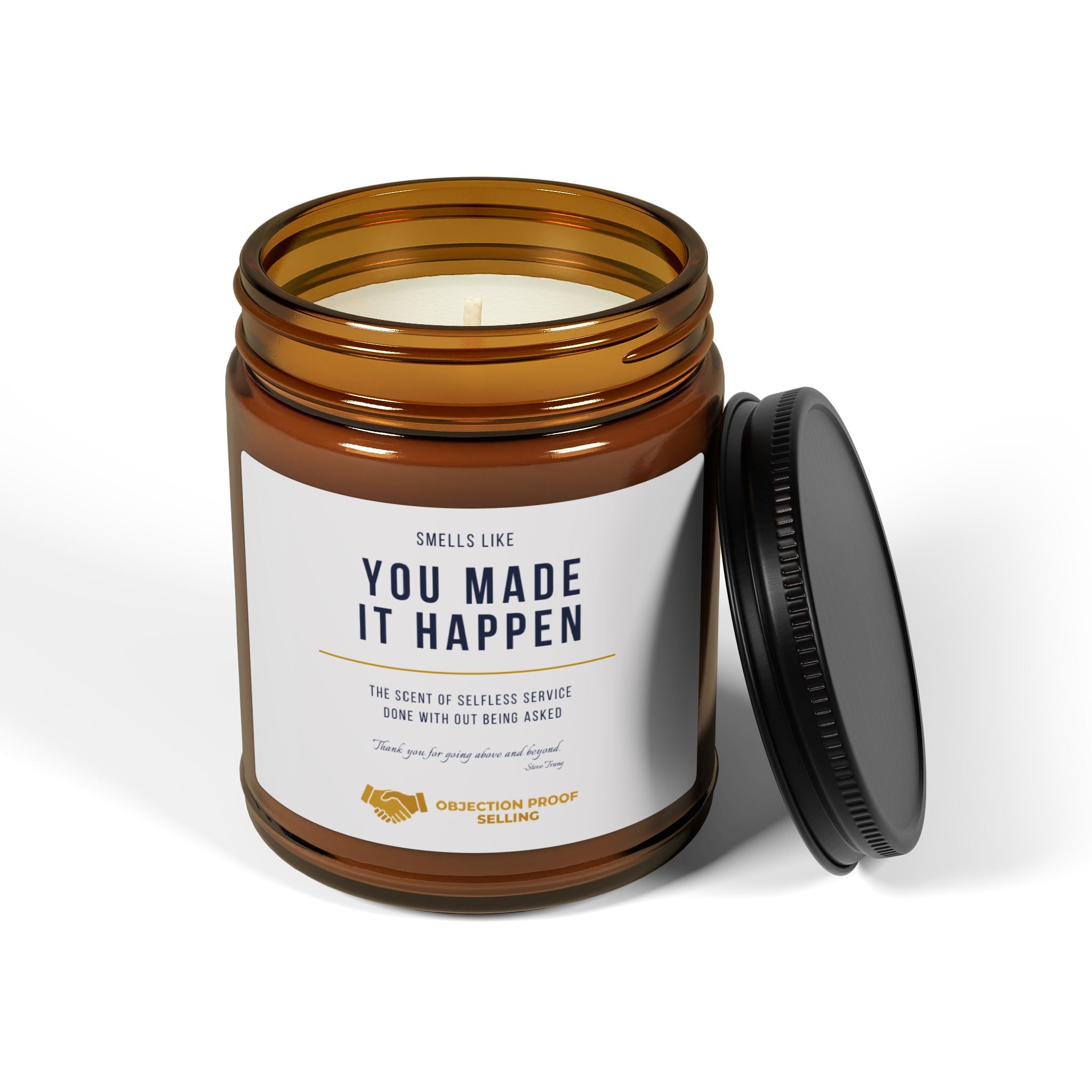 Inspirational Scented Soy Candle - "You Made It Happen" - Relaxation Gift, Home Decor, Self-Care, Aromatherapy, Motivational Candle